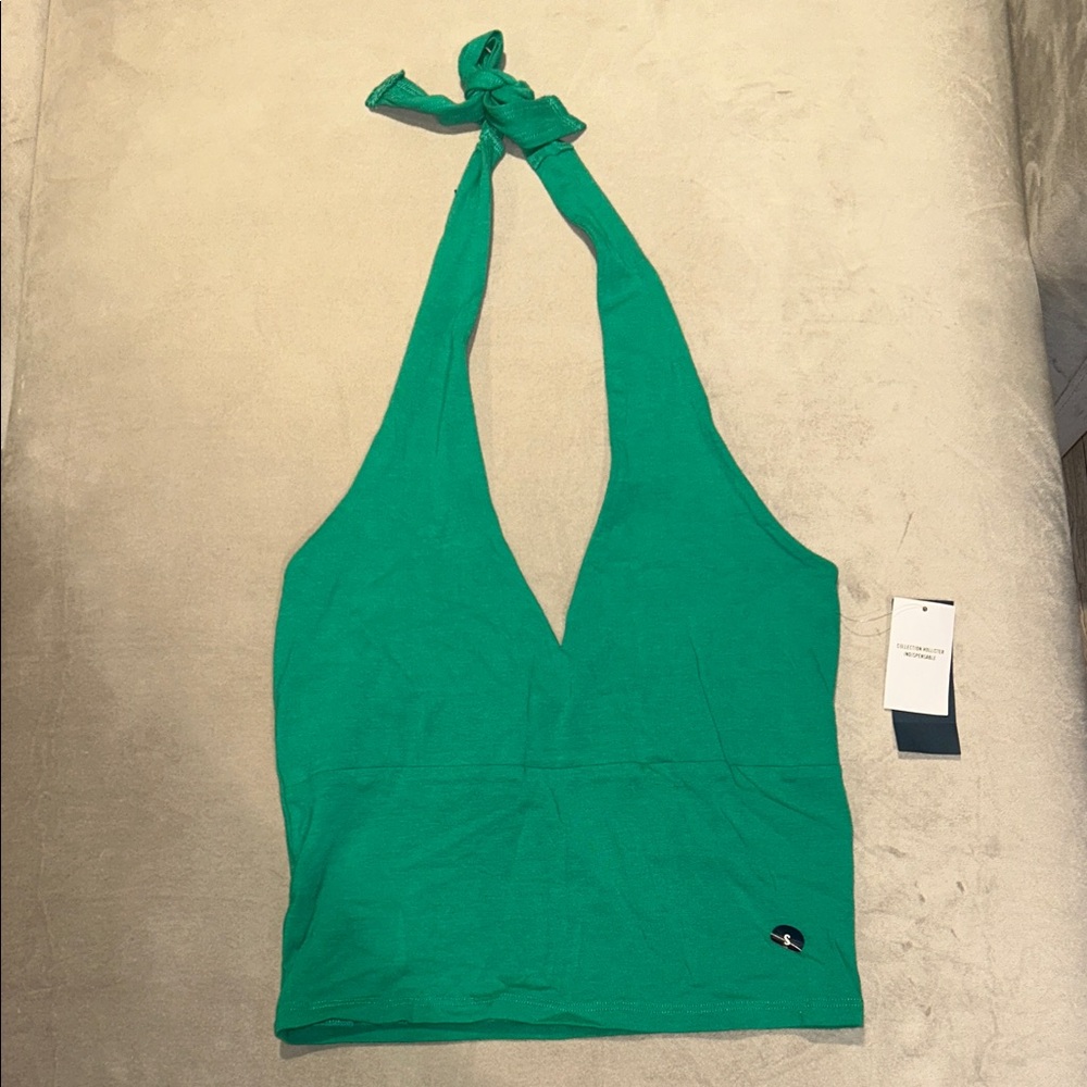 Hollister Green Halter Tank Top